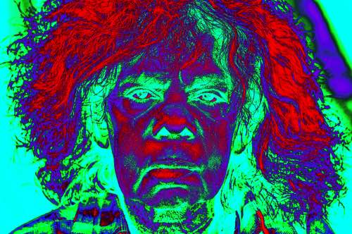 negative image of a man