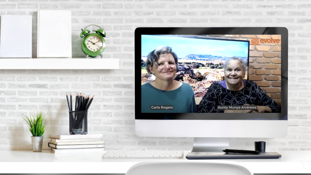 Carla and Aunty Munya delivering an online workshop