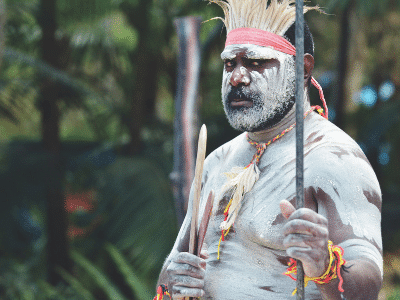 Indigenous Man in Body Paint