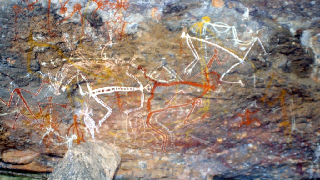 Aboriginal rock art telling Dreamtime stories