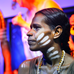 Yirrganydji Aboriginal woman and men in Queensland Australia