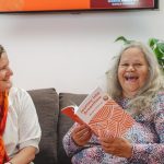 Carla Rogers and Aunty Munya with their books, Practical Reconciliation and Journey Into Dreamtime.